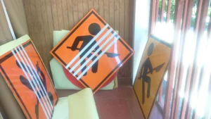 Señalética de obra temporal