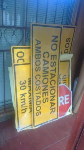 Señalética de obra temporal