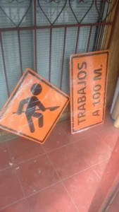 Señalética de obra temporal