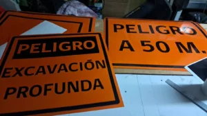 Señalética de obra temporal